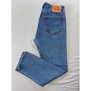 Levi's 505 Regular Straight 5-Pocket 100% Cotton Denim Jeans. Men's 36X32.5. GUC